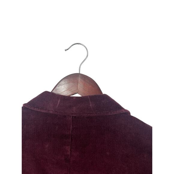 LLBean Women's 14 Reg Burgundy Corduroy Pocket Notch Collar Blazer Jacket Preppy - Picture 6 of 9